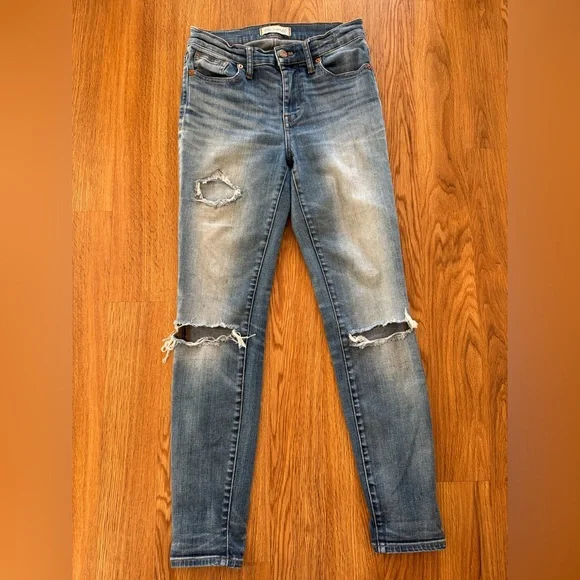 Madewell High Riser Blue Skinny Jeans - Picture 1 of 8